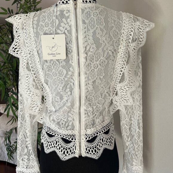NWT Victorian All Lace Blouse Top Size Small - Picture 7 of 13